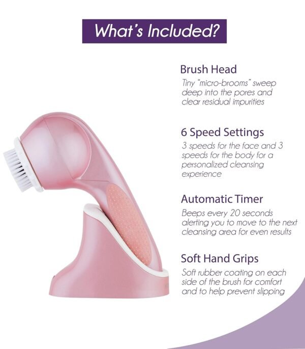Michael Todd Beauty - Soniclear Elite - Facial Cleansing Brush System - 6-Speeds - Face Cleansing Brush & Exfoliating Body Scrubber - Image 5