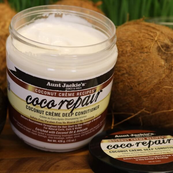 Aunt Jackie's Coconut Crème Recipes Coco Repair Deep Hair Conditioner, Delivers Nourishment, Stops Damage, Breakage for Natural Curls, 15 oz - Image 6