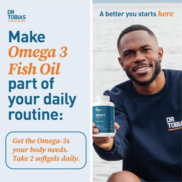 Dr. Tobias Omega 3 Fish Oil, 2000mg Triple Strength with 800mg EPA 600mg DHA Per Serving, Fish Oil Omega 3 Supplements for Heart, Brain & Immune Support, 360 Softgels, 180 Servings - Image 7