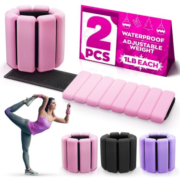 Pilates Ankle Weights 2 Lbs/1Lb Each - Ankle and Wrist Weights Leg Weights for Women Weighted Wristbands Arm Weights for Walking Wrist Weight - Pilates Weights Wrist and Ankle Weights for Women - Image 2