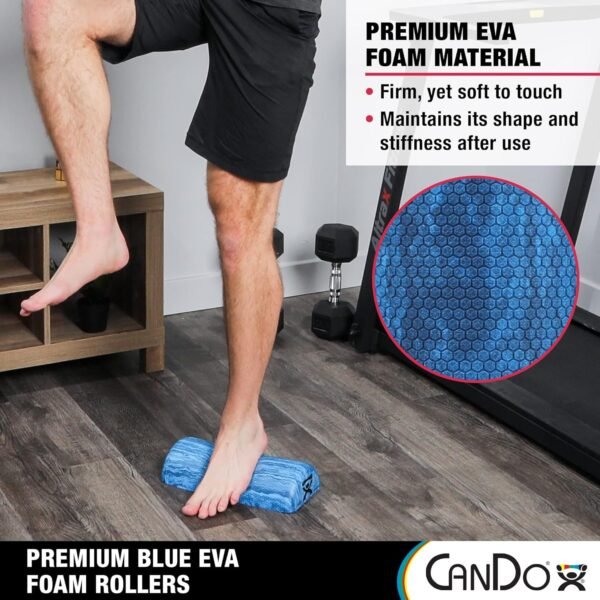 CanDo Blue Marble High Density EVA Foam Roller For Muscle Restoration, Massage Therapy, Sport Recovery, And Physical Therapy. 6" x 36", Half-Round (30-2210) - Image 6