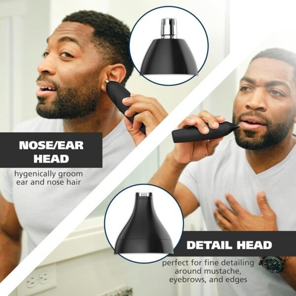 Wahl All-in-One Cordless Rechargeable Electric Ear/Nose, Detail, and Beard Trimmer for Men – Mustache, Ear & Nose Hair, and Light Detail Grooming - Model 9685-200 - Image 5