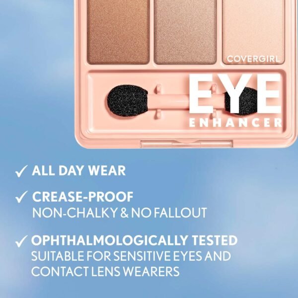 COVERGIRL Eye Enhancer, Sweet Plum, Eyeshadow Trio, Easy to Wear, Clean & Vegan, Talc-Free, Matte & Shimmer Finishes, Smudge-Proof, 0.14oz - Image 5