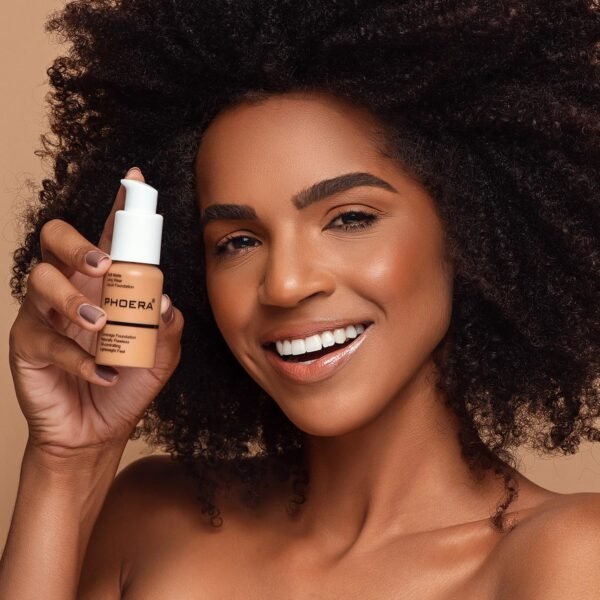 PHOERA Foundation, PHOERA Matte Liquid Foundation,PHOERA Makeup for Women, PHOERA Foundation Full Coverage Concealer, 30ml 24HR Matte Oil Control Concealer (106 - Warm Sun) - Image 7