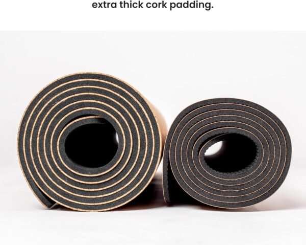 Luxury Cork Yoga Mat - Non Slip, Extra Thick Grip. Thicker, Longer, and Wider for More Comfort and Support. Tough Enough For Hot Yoga. Natural, Non Toxic, and Eco Friendly. Optional Alignment Lines. - Image 8