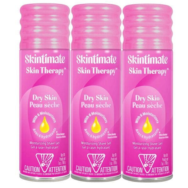 Skintimate Skin Therapy Dry Skin Shave Gel for Women, 3 Pack | Skintimate Shaving Cream for Women, Womens Shaving Cream, Shaving Foam, Womens Shave Gel, Pack of 3, 7oz each - Image 2