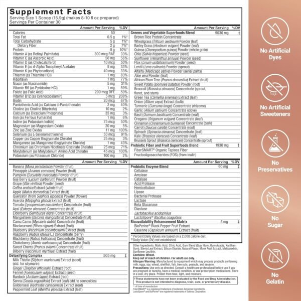Force Factor Smarter Greens Superfoods Powder to Support Digestion, Gut Health, Bloating, Greens Powder with Probiotics, Prebiotics, Digestive Enzymes, & Adaptogens, Pomegranate Berry, 30 Servings - Image 7