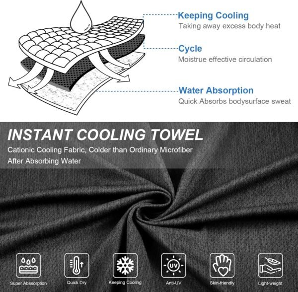 Pleneal Cooling Towels - 6 Pack Cooling Towel (40"x12"), Ice Gym Towels for Working Out, Microfiber Cooling Towels for Neck and Face, Yoga Towel for Home Gym, Workout & More Activities - Image 3