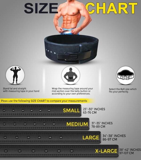 RAD Lever Weight Lifting Gym Belt for Men & Women Size 63 TO107 CM,Thick 10MM & Width 4 Inch Lever Powerlifting Belts for Women Dead Lift Workout Belt Leather Weight Lifting Lever Gym Squat Belt - Image 7