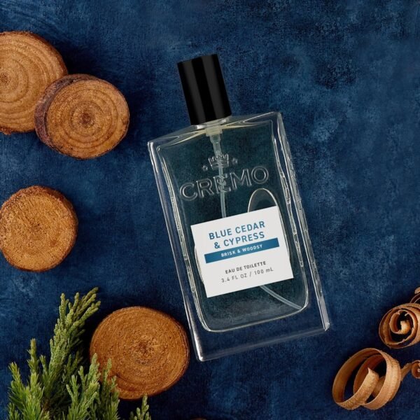 Cremo Cologne for Men - Blue Cedar & Cypress Mens Cologne Spray- A Woodsy Scent with Notes of Lemon Leaf, Cypress and Cedar, Fragrances For Men, 3.4 Fl Oz - Image 5