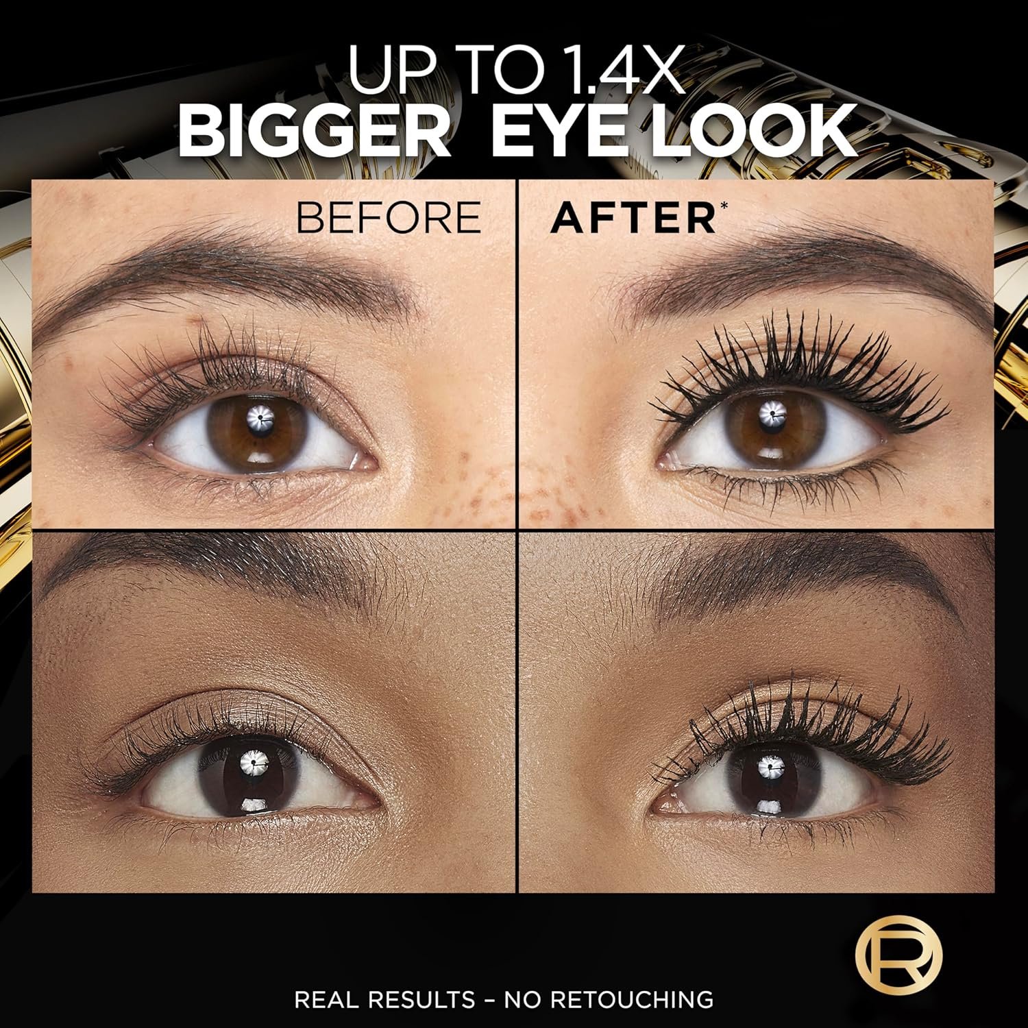 L’Oréal Paris Voluminous Panorama Mascara, Volumizing and Lengthening Mascara, Waterproof Longwear and Smudge Resistant Make Up, Black, 0.33 Fl Oz - Image 7