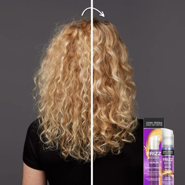John Frieda Frizz Ease Extra Strength Hair Serum, Nourishing Hair Oil for Frizz Control, Heat Protectant with Argan & Coconut Oils, 1.69 fl oz - Image 10
