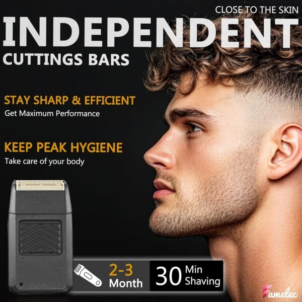 Black Razor Blades 5 Star Series for Wahl Foil Shaver Replacement Head Model 7031-100, 7043-100, Foil & Cutter Bar Assembly Compatible with Wahl Finale Replacement Foil, Head Shavers for Men - Image 7