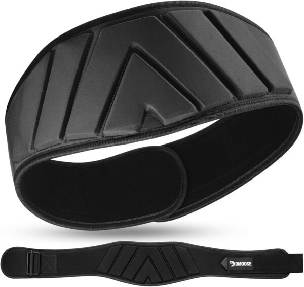 DMoose Fitness Neoprene Weight Lifting Belt - Sweat-Resistant Gym Belt for Men & Women to Provide Stability & Lumbar Support - Adjustable Fit 6" Weightlifting Belt for Squats, Deadlift & Bench Presses - Image 2
