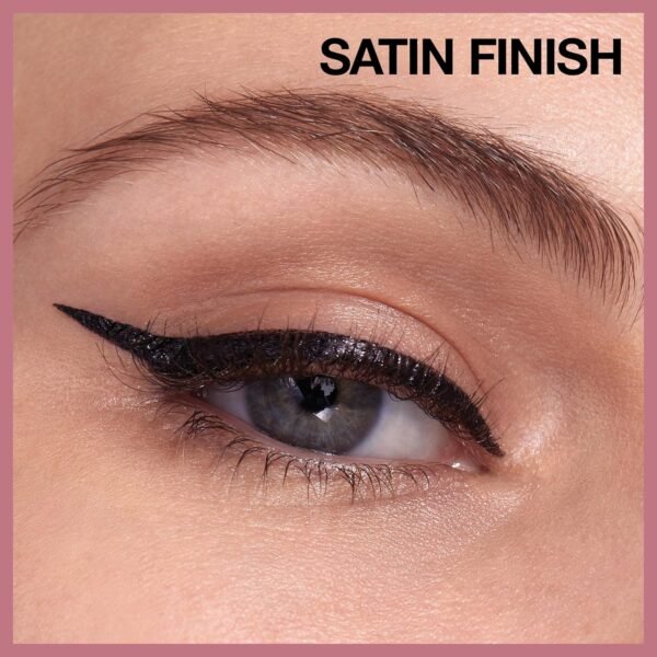 Maybelline Hyper Easy Liquid Pen No-Skip Eyeliner, Satin Finish, Waterproof Formula, Pitch Black, 0.018 Fl Oz - Image 4