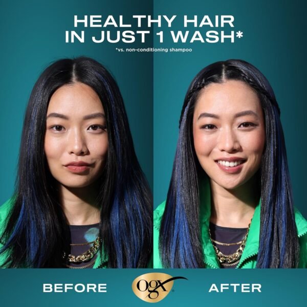 OGX Renewing Argan Oil of Morocco Conditioner, 25.4 fl. oz - Repair Conditioner for Dry, Damaged Hair, Paraben-Free, Sulfate-Free Surfactants, Strengthen & Repair with LipiPro Shield Technology - Image 4