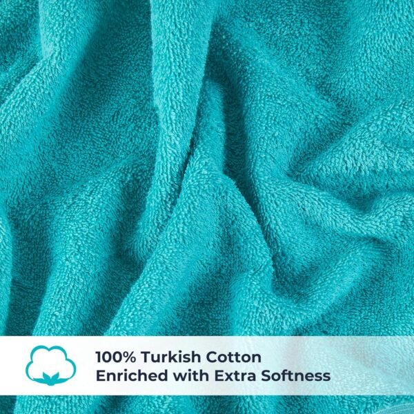 NUKURA Sweat Towel, Extra Soft and Absorbent, 100% Turkish Cotton Towels, 12’’ x 40’’, Running, Neck Towel, Tennis, Camping, 450 GSM, Turquoise - Image 6