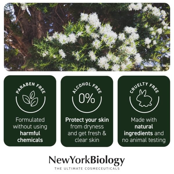 New York Biology Aloe Vera Gel for Face, Skin and Hair - Infused with Tea Tree Oil - From Fresh Aloe Vera Plant - Moisturizing Aloe Vera for Sunburn Relief and Dry Skin - 16.9 Fl Oz - Image 9
