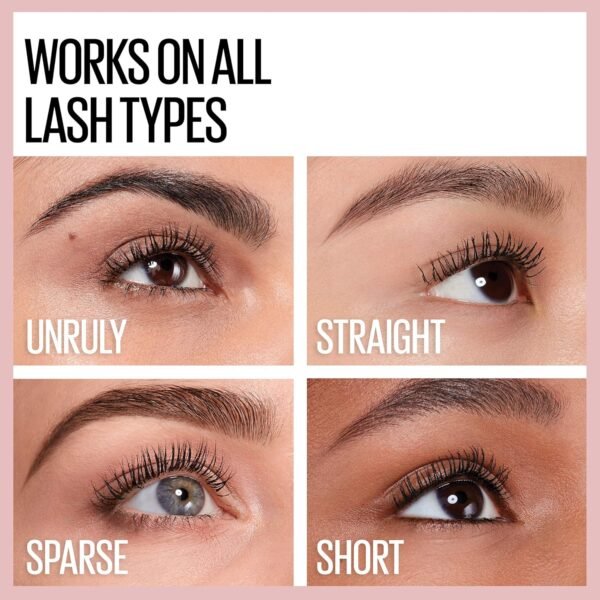 Maybelline Lash Sensational Waterproof Mascara, Lengthening and Volumizing for a Full Fan Effect,Very Black, 1 Count - Image 5