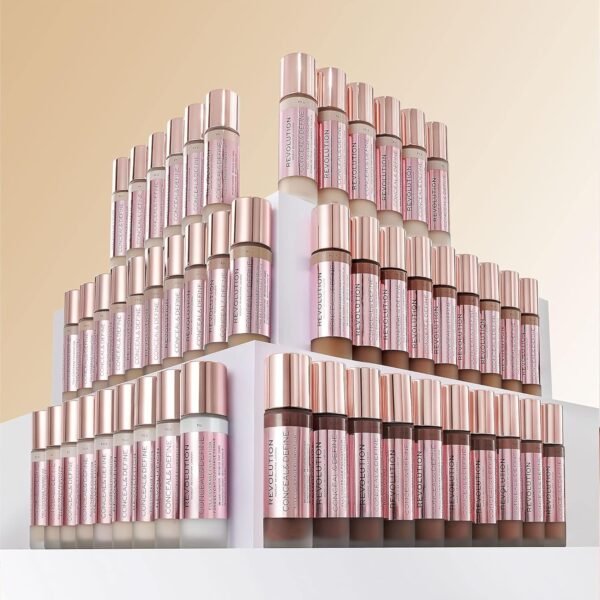 Revolution Beauty, Conceal & Define Foundation, Full Coverage, Long-Lasting Matte Finish, Vegan & Cruelty Free, F1 Fair Skin Tones, 0.8 Fl.Oz. - Image 7