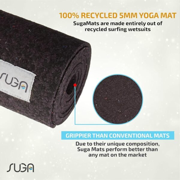 SUGA Premium 100% Recycled Yoga Mat - Textured Non-Slip for Hot Yoga, Eco-Friendly, 5mm Thick, Made in USA - Image 3