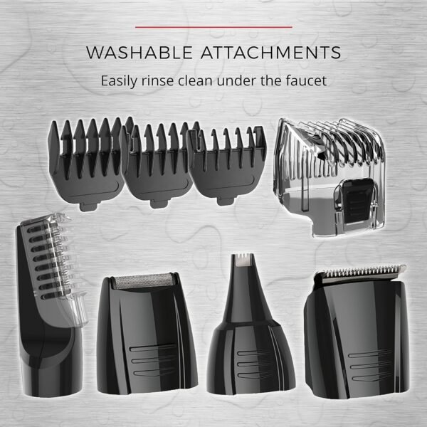 Remington Head to Toe Advanced Rechargeable Powered Body Groomer Kit, Beard Trimmer (10 Pieces), 6.3 Inch, Black - Image 10