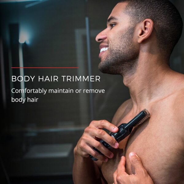 Remington Head to Toe Advanced Rechargeable Powered Body Groomer Kit, Beard Trimmer (10 Pieces), 6.3 Inch, Black - Image 5