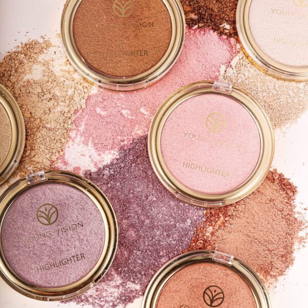 YOUNG VISION Baked Highlighter Powder Palette, Sheer Pearl Shimmer Shades for Face Highlighter Makeup, Rose/Pink Blush Powder, Highly Pigmented Iluminadores de Maquillaje, 0.19 Oz(Pack of 1) - Image 10