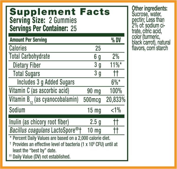 Align Probiotic, Gut Health & Immunity Support, Probiotic for Women and Men, #1 Doctor Recommended Brand, Vitamin C and B12 for Immune Support & Energy, Citrus Flavor, 50 Gummies - Image 3