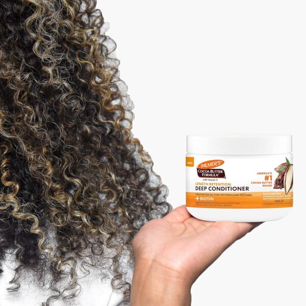 Palmer's Cocoa Butter & Biotin Length Retention Deep Conditioner, Strengthen, Nourish and Restore Elasticity and Shine, Suitable for All Curly Hair Patterns 12 Ounce - Image 5