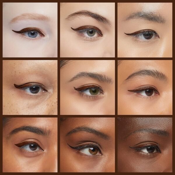 Aracelli Beauty Water Resistant Long-Lasting Eyeliner Pen - Precision Liquid Eye Liner with Smudge-Proof Formula - Easy Glide & Quick Dry - Perfect for Cat Eye & Winged Looks - Brown - Image 5