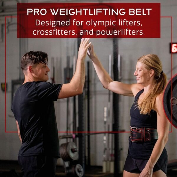 Dark Iron Fitness Weight Lifting Belt - Men & Women - All Leather Gym Belts for Weightlifting, Powerlifting, Strength Training, Squat, Deadlift Workout - Up to 600 Lbs - Image 7