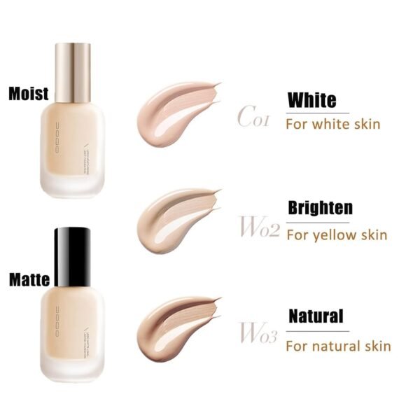 Updo Foundation, Korean Foundation, Uodo Matte Face Makeup Liquid Foundation Primer, Hydrating Waterproof and Light Long Lasting Foundation, Invisible Foundation Makeup (W03,Hydrating) - Image 3