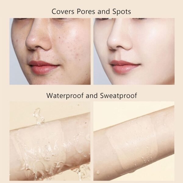Updo Foundation, Korean Foundation, Uodo Matte Face Makeup Liquid Foundation Primer, Hydrating Waterproof and Light Long Lasting Foundation, Invisible Foundation Makeup (W03,Hydrating) - Image 7