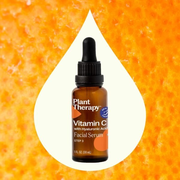 Plant Therapy Vitamin C Face Serum & Hyaluronic Acid, Anti-Aging Serum with Ferulic Acid, Vitamin E, Serum for Fine Lines & Wrinkles, 1 oz - Image 4