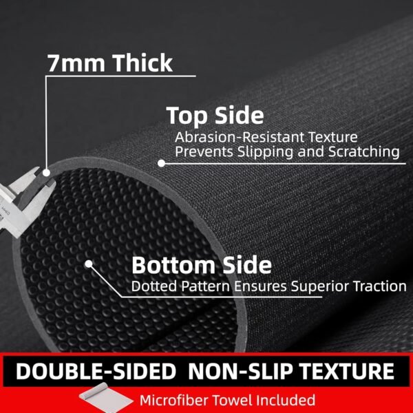 Large Exercise Mat for Home Workout,12‘x6’/10'x6'/9'x6'/8'x6'/7'x5'/6'x4' (7mm) Extra Thick Workout Mat, High-Density Gym Mat for Cardio, Jump Rope, MMA, Weights (Shoe-Friendly) - Image 6