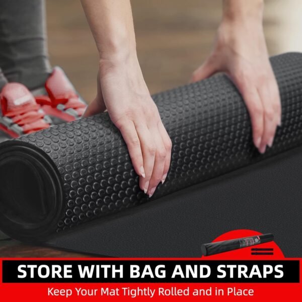 Large Exercise Mat for Home Workout,12‘x6’/10'x6'/9'x6'/8'x6'/7'x5'/6'x4' (7mm) Extra Thick Workout Mat, High-Density Gym Mat for Cardio, Jump Rope, MMA, Weights (Shoe-Friendly) - Image 10