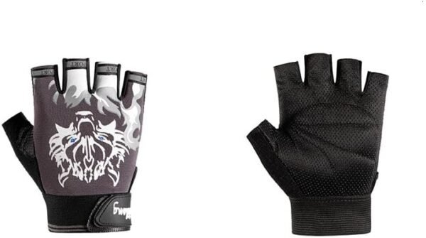Workout Gloves for Men and Women, Wolf Head Half-Finger Riding Gloves: Non-Slip, Sun-Protective & Breathable for Summer Sports - Image 3