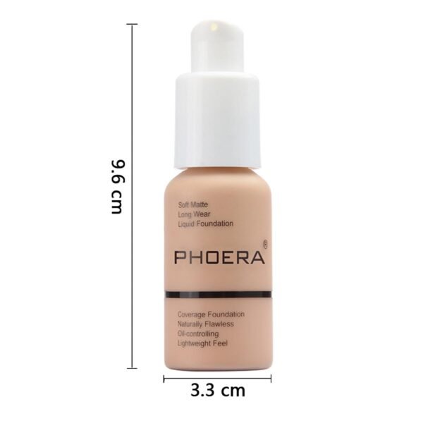 PHOERA Foundation,Matte Oil Control Concealer Foundation Cream,Long Lasting Waterproof Foundation Makeup,Full Coverage Foundation (101 Porcelain) - Image 8