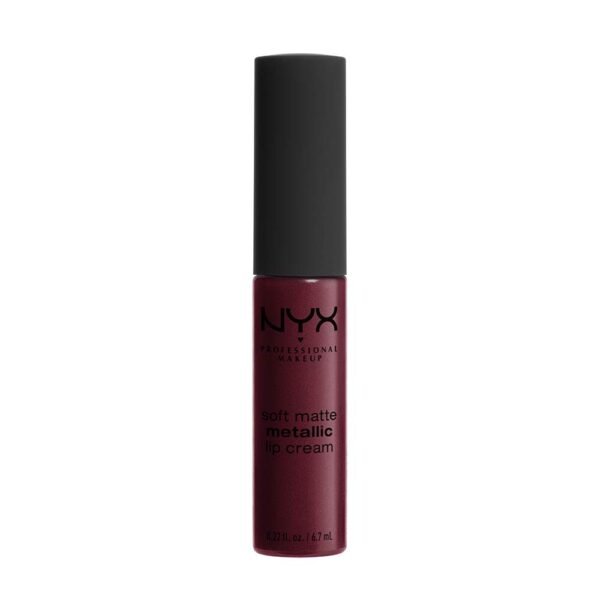 NYX PROFESSIONAL MAKEUP Soft Matte Metallic Lip Cream, Liquid Lipstick - Copenhagen (Matte Rich Plum) - Image 2