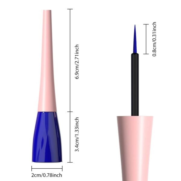 evpct 1Pcs Dark Blue Liquid Eyeliner Waterproof Dark Blue Eye Liners for Women, Eyes Wing Eyeliner Stamps Shapes Colored Eyeliner delineador de ojos a prueba de agua contra el agua blanco para ojos - Image 7