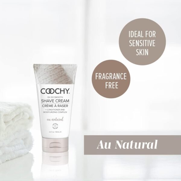 Coochy Intimate Shaving Cream | Shave Conditioner & Moisturizer for Face & Body | Ideal for Sensitive Skin Care, Anti-Bump | Au Natural, 3.4 oz - Image 4