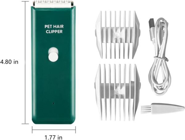 Dog Clippers,Quiet Washable USB Rechargeable Cordless Dog Grooming Kit,Electric Pets Hair Trimmers Shaver Shears for Dogs and Cats Green - Image 3