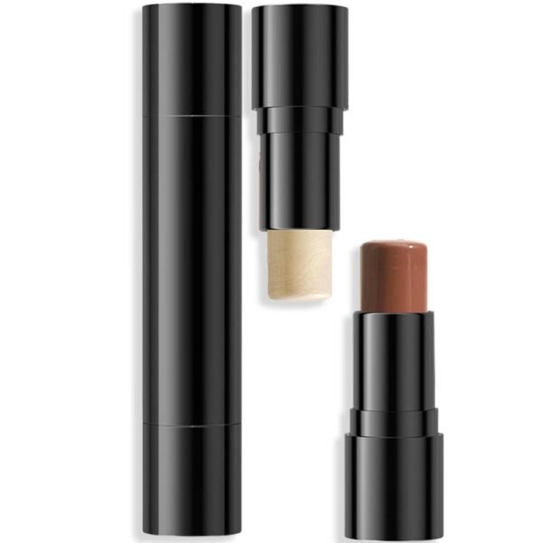 evpct 2In1 Face Cream Contour Stick Makeup Highlighter Highlight Brown Creme Cheek Contour Sticks contorno en crema Bronzer Bronzing Foundation Stick Kit Illuminator Long Lasting,03 Blonde & Coffee - Image 2