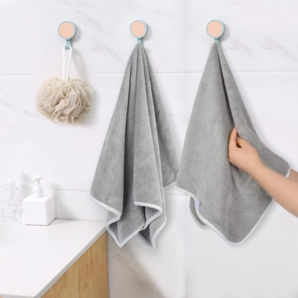 KinHwa Bathroom Hand Towels Absorbent Gym Towels Luxury Soft Face Towel Lightweight Microfiber Wash Towels Ideal for Hair Spa and Sports Light-Gray 4 Pack - Image 6