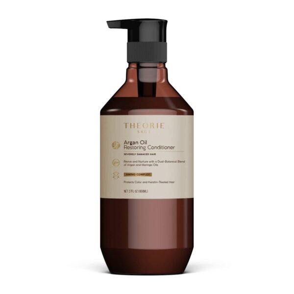 Theorie Argan Oil Ultimate Restoring Conditioner - Nutrient-Rich & Sulfate Free Restorative Haircare, Safe for Color & Keratin Treated Hair - 800mL - Image 2