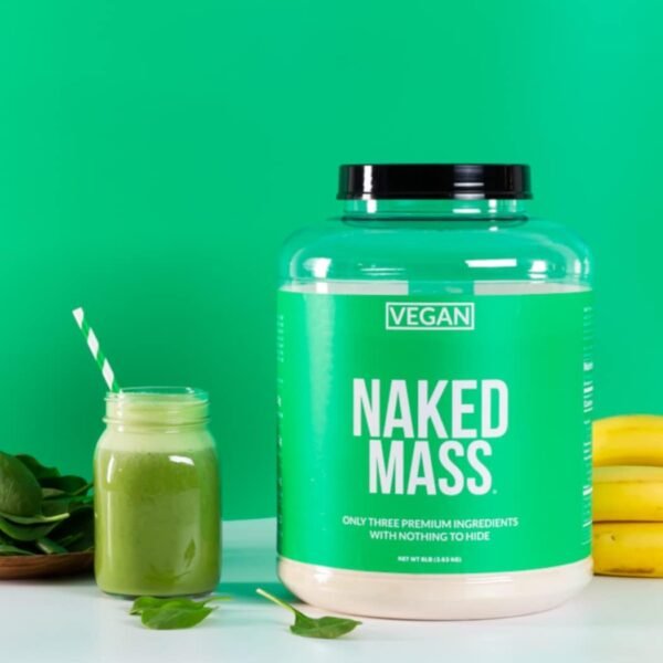 Naked Vegan Mass - Natural Vegan Weight Gainer Protein Powder - 8Lb Bulk, GMO Free, Gluten Free, Soy Free & Dairy Free. No Artificial Ingredients - 1,230 Calories - 11 Servings - Image 8