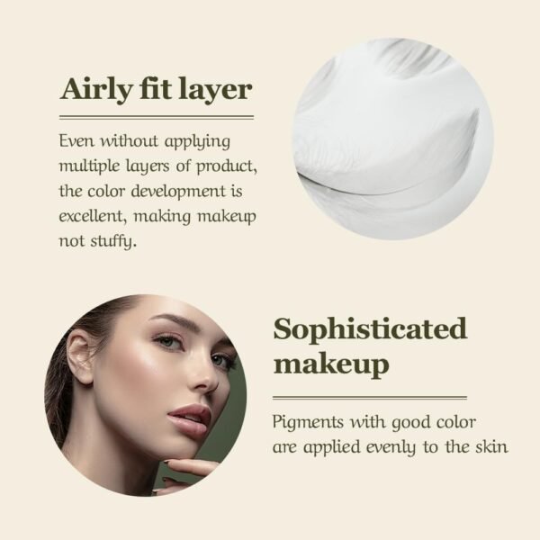 [CHALLANS de PARIS] CUSHION aevum Cream Foundation, Flawless Coverage of Skin Imperfections and Uneven Skin Tone, Long-Lasting Wear, Suitable for All Skin Types and Tones (21 Bright Ivory) - Image 7