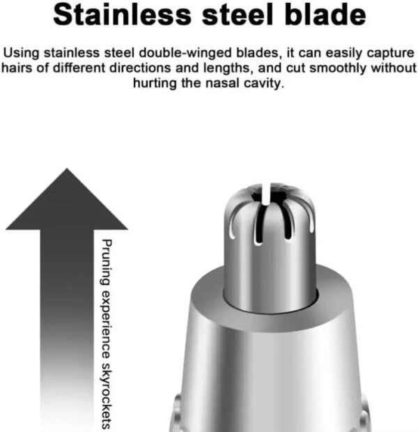 Nose and Ear Hair Trimmer - Professional Grooming for Men and Women - Stainless Steel, 360 Degree Hair Removal - Battery Powered for Seamless Facial Hair Removal - Waterproof and Quiet - Image 4