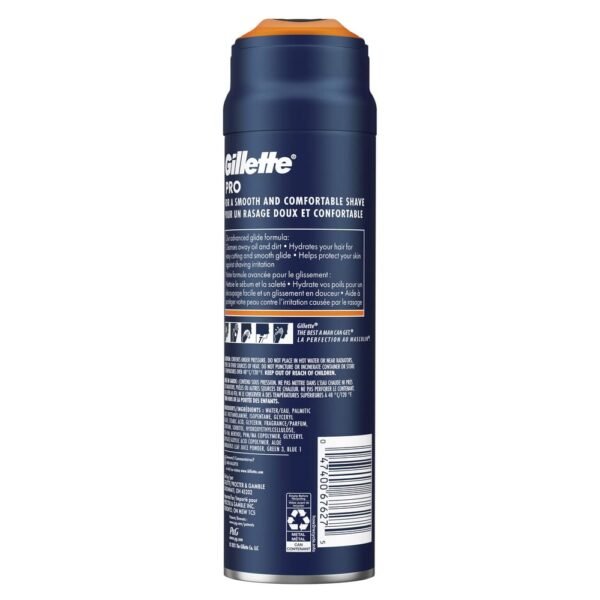 Gillette PRO Shaving Gel For Men Cools To Soothe Skin And Hydrates Facial Hair, 7oz, ProGlide Sensitive 2 in 1 Shave Gel (Pack of 2) - Image 2